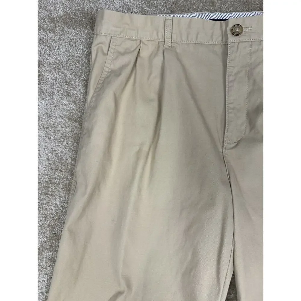 Tommy Hilfiger Pleated Chino Tan Size 36 x 30 Khakis A628